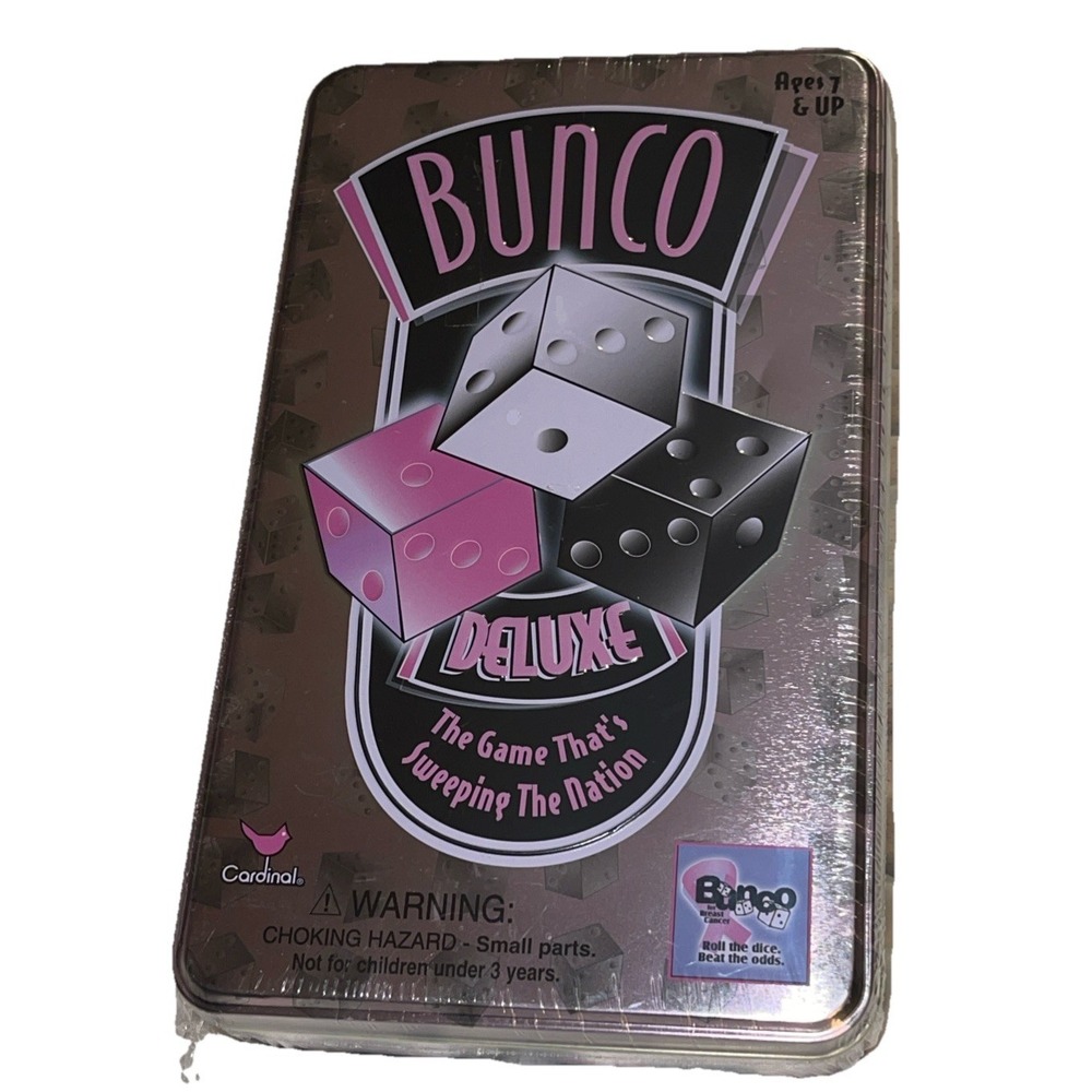 Bunco Deluxe Dice Game‎ VTG Pink Edition For Breast Cancer Tin Case New & Sealed